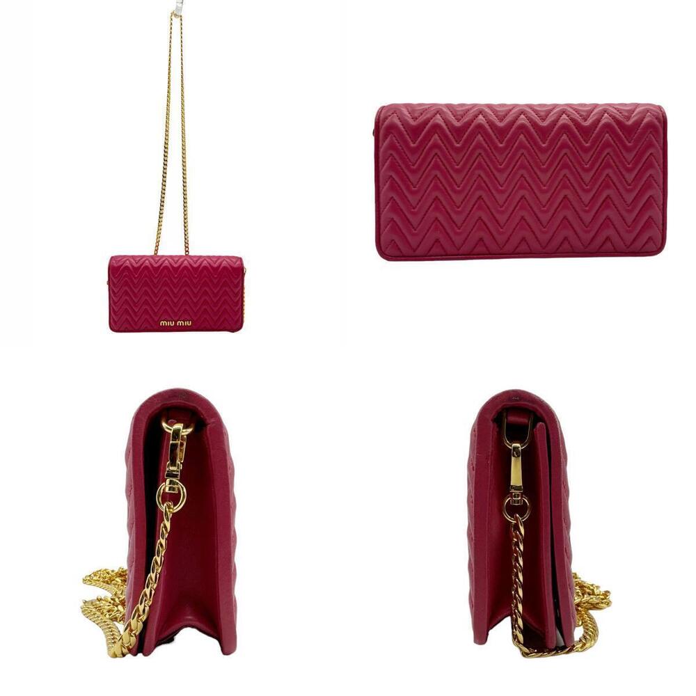 Miu Miu Pink Crossbody Bag Shoulder Leather Deep Clutch